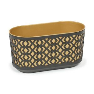 Plastový oválný truhlík Etnic 40x20 cm černý/zlatý vyobraziť