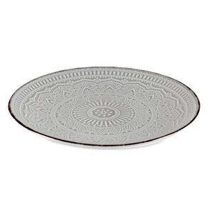 Plytký kameninový tanier MANDALA 27 cm sivý vyobraziť