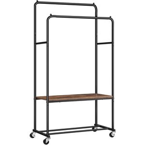 Pojazdný stojan na oblečenie Vasagle Rawstone čierny/hnedý vyobraziť