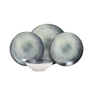 Porcelánová jídelní sada 24 ks Sat černá/zelená vyobraziť