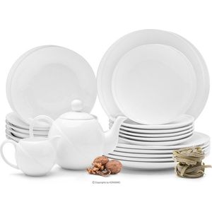 Porcelánová súprava riadu 20 ks RESEDA pre 6 osôb biela vyobraziť