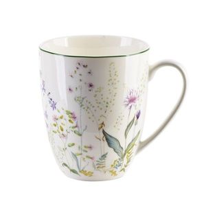 Porcelánový hrnček FACCIA VERDE 400 ml biely s kvetmi viacfarebný vyobraziť