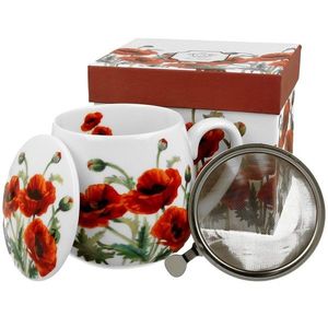 Porcelánový hrnček so sitkom a pokrievkou Poppies 430 ml viacfarebný vyobraziť