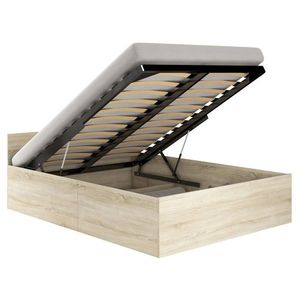 Posteľ CLP 100x200 cm s matracom a roštom dub sonoma vyobraziť