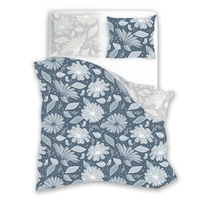 Povlečení z mikrovlákna Satyn 003 140x200 cm + 70x90 cm modré/šedé vyobraziť