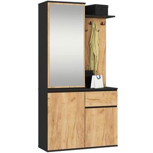 Predsieňová stena Entro čierna/dub - výber z 6 prevedení vyobraziť