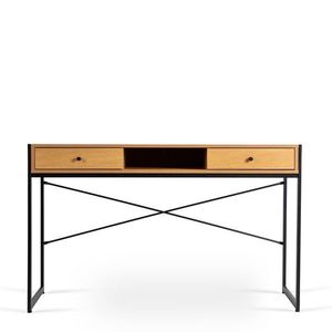 Psací stůl se zásuvami Rex 123 cm dub Craft zlatý/černý vyobraziť