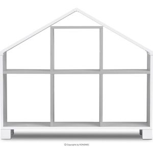 Regál v tvare domčeka MIRUM sivý/biely vyobraziť