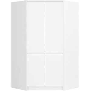 Rohová šatní skříň CLP 100 cm 4D bílá vyobraziť
