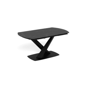 Rozkládací jídelní stůl Morella 160/240 cm černý mramor/černý vyobraziť