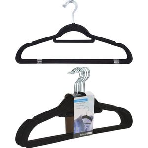 Sada 10 ks velurových ramínek FELT černá vyobraziť