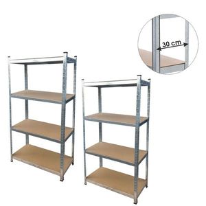 Sada 2 ks dílenských regálů SOULUTION 4 police hnědá/stříbrná vyobraziť