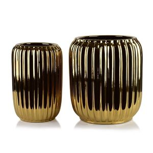 Sada 2 ks keramických květináčů NEVA GOLD XV zlatá vyobraziť
