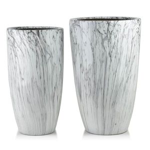 Sada 2 ks keramických květináčů NEVA MARBLE II bílá/šedá vyobraziť