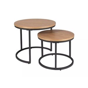 Sada 2 ks konferenčných stolíkov Amaro dub prírodný/čierna vyobraziť