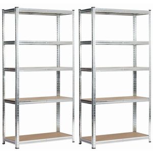 Sada 2 ks kovových regálov REGMET 90x40x180 cm strieborná vyobraziť