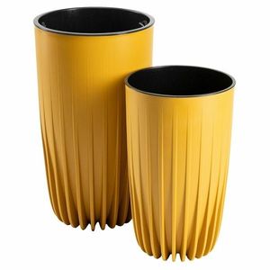 Sada 2 ks květináčů Stripped Eco hořčicová vyobraziť