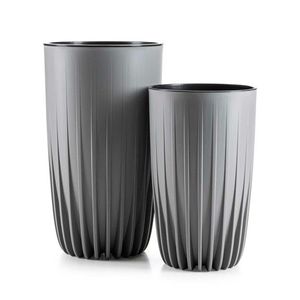 Sada 2 ks květináčů Stripped Eco šedá vyobraziť
