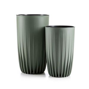 Sada 2 ks květináčů Stripped Eco šedo-zelená vyobraziť