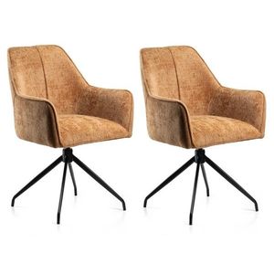 Sada 2 ks otočných jídelních křesel Fiori medově hnědá vyobraziť