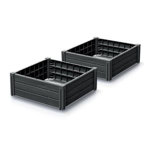 Sada 2 ks vyvýšených záhonů Bas Planty 61, 8 cm antracitová vyobraziť