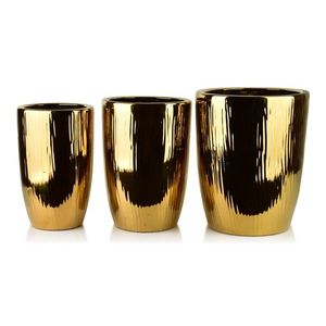 Sada 3 ks keramických květináčů NEVA GOLD XII zlatá vyobraziť