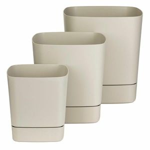 Sada 3 ks květináčů s podmiskou Cubi béžová vyobraziť