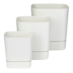 Sada 3 ks květináčů s podmiskou Cubi krémová vyobraziť