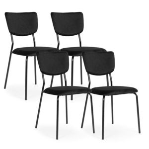 Sada 4 ks jedálenských stoličiek Lerry zamat čierna vyobraziť
