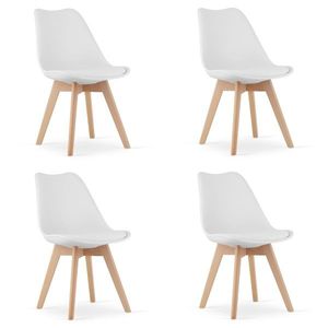 Sada 4 ks jedálenských stoličiek Mark z masívu biela/hnedá vyobraziť