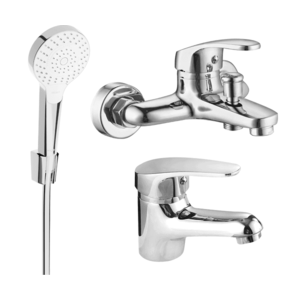 Sada batérií MEXEN ERICA umývadlová batéria + vaňová batéria so sprchou chróm vyobraziť