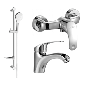 Sada batérií Mexen Fabia DF05 - umývadlová batéria + sprchová batéria so sprchou chróm vyobraziť