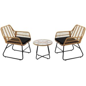 Sada zahradního nábytku EALIE hnědá/černá vyobraziť