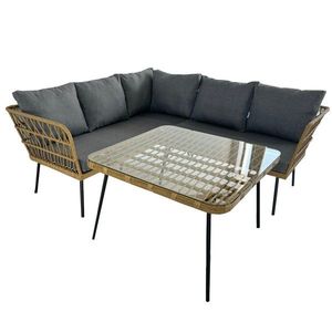 Sada zahradního nábytku SANSA hnědo-šedá vyobraziť