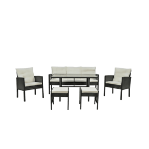 Sada zahradního nábytku Vaduz černo-krémová vyobraziť