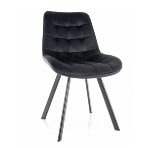 Sametová jídelní židle Monti černá vyobraziť
