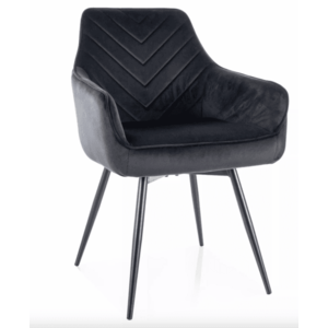 Sametové otočné jídelní křeslo Servio černé vyobraziť