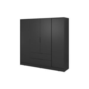 Šatníková skriňa Kelly 4D 206 cm čierna vyobraziť
