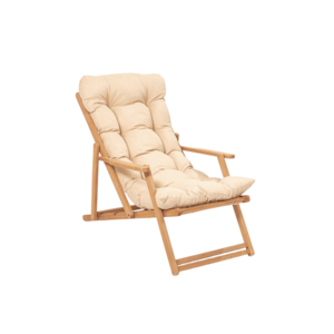 Skladacie záhradné ležadlo Triol z masívu hnedé/krémové vyobraziť