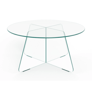 Skleněný konferenční stolek Samos 80 cm čirý vyobraziť