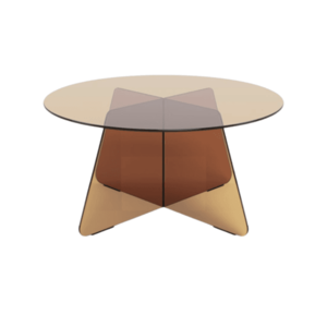 Skleněný konferenční stolek Samos 80 cm hnědý vyobraziť