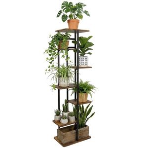 Stojan na květiny Bastian 120 cm černý/hnědý vyobraziť