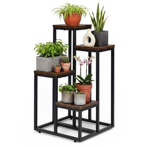 Stojan na květiny EVELIN II 67x35 cm hnědý/černý vyobraziť