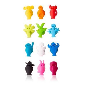 Silikónové rozlišovače na poháre v súprave Party people – VacuVin vyobraziť