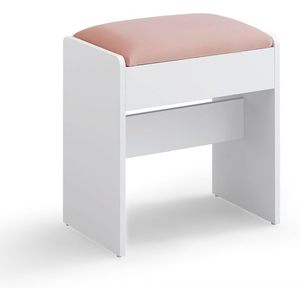 Taburet k toaletnému stolíku Kailyn biely/ružový vyobraziť