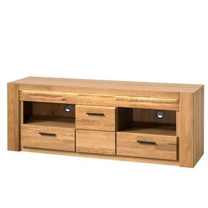 Televízny stolík Velvet II 25 161 cm z masívu s LED osvetlením dub prírodný vyobraziť