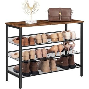 Topánkovník Vasagle Grego 69 cm čierny/hnedý vyobraziť