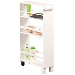 Úzký kuchyňský regál na kolečkách SAMMY bílý vyobraziť