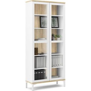 Vitrína A-TEN 89 cm dub sonoma/biela vyobraziť