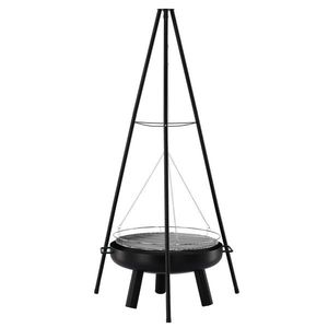 Zahradní ohniště s grilem FLAME černé vyobraziť